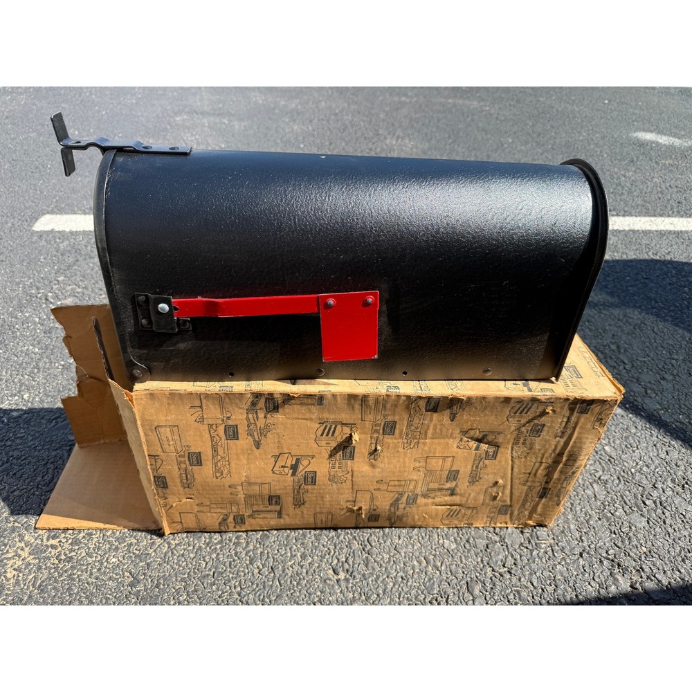 Vintage Sears Mailbox New Old Stock NOS Mid-Century Americana Black 994454 BLK